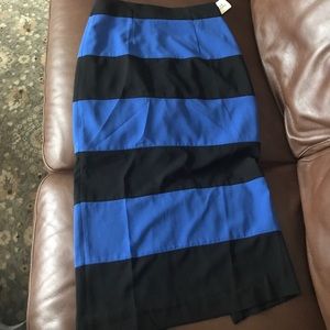 Black and blue striped midi skirt sz.small